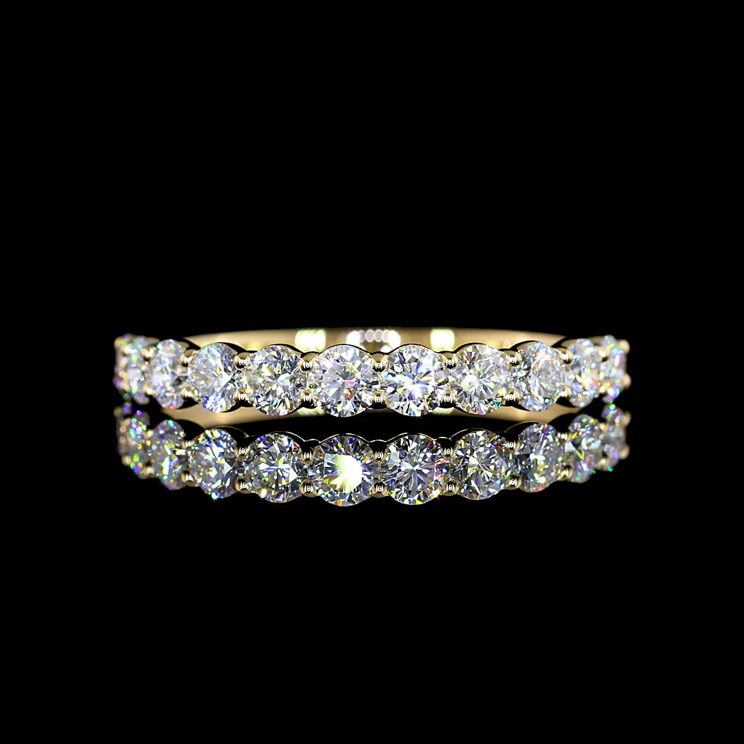 2ctw Prong Round Half Eternity Band