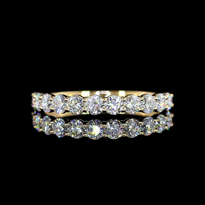 2ctw Prong Round Half Eternity Band
