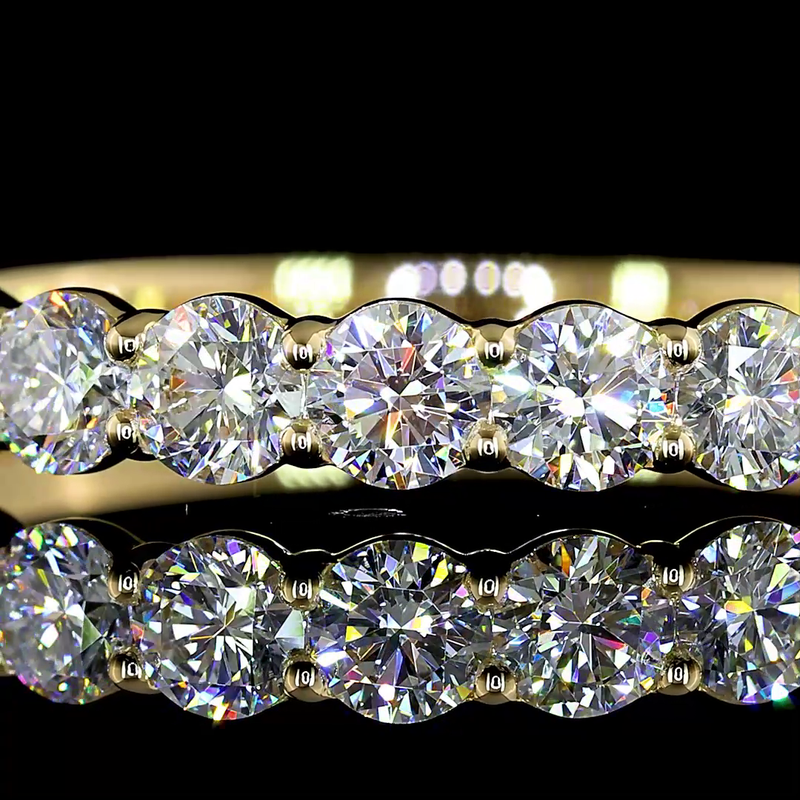 2ctw Prong Round Half Eternity Band