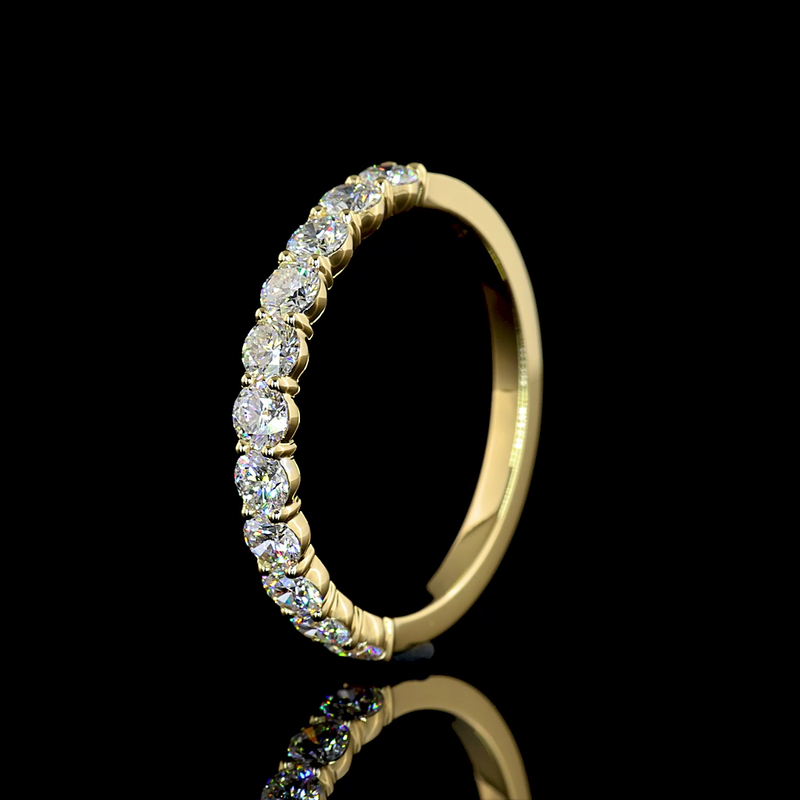 2ctw Prong Round Half Eternity Band