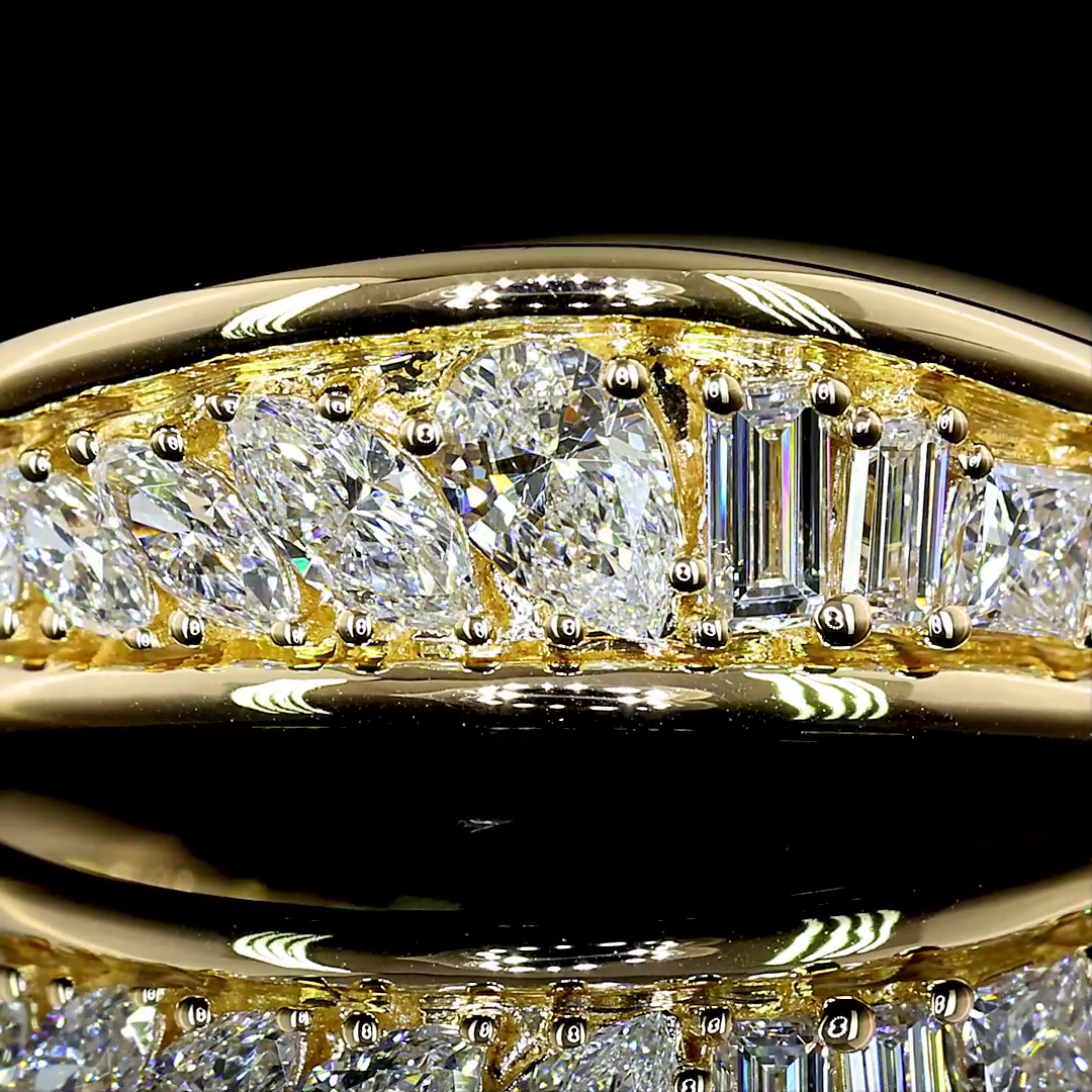 1/2ctw Prong Inclined Pear, Marquise & Princess Special Band