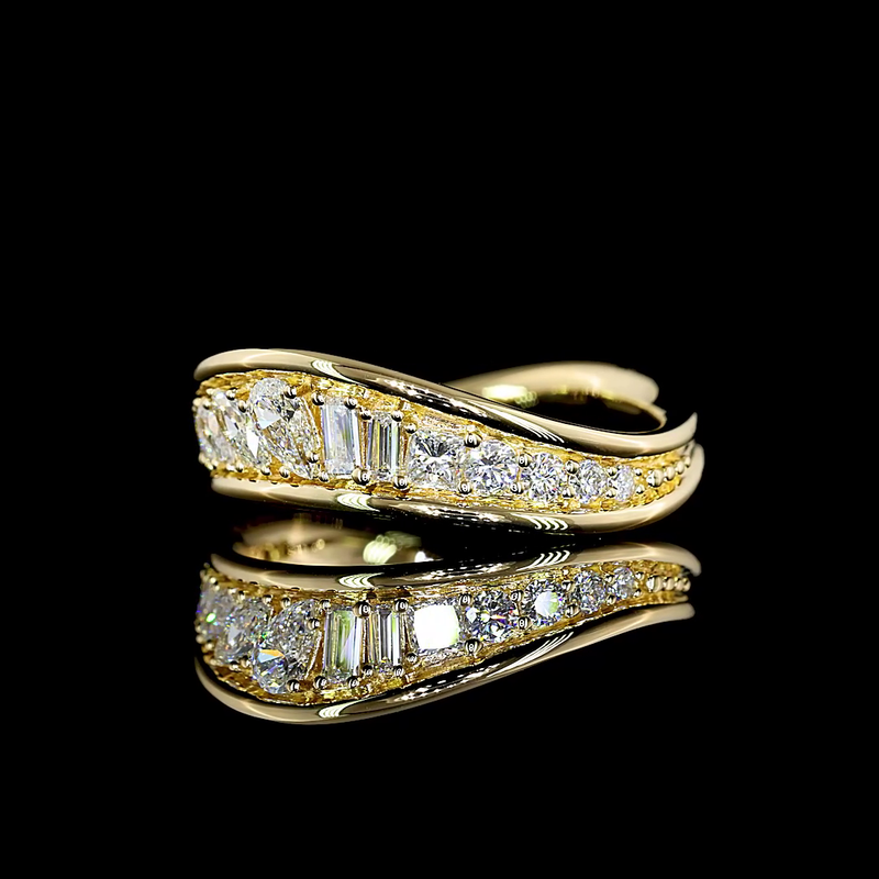 1/2ctw Prong Inclined Pear, Marquise & Princess Special Band