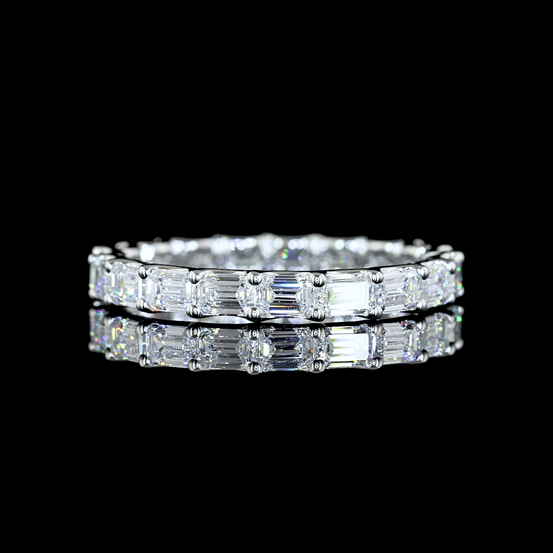 1-3/4ctw U Prong East West Emerald Eternity Band