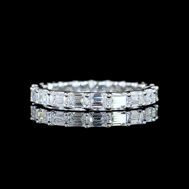 1-3/4ctw U Prong East West Emerald Eternity Band