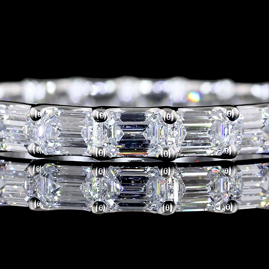 1-3/4ctw U Prong East West Emerald Eternity Band