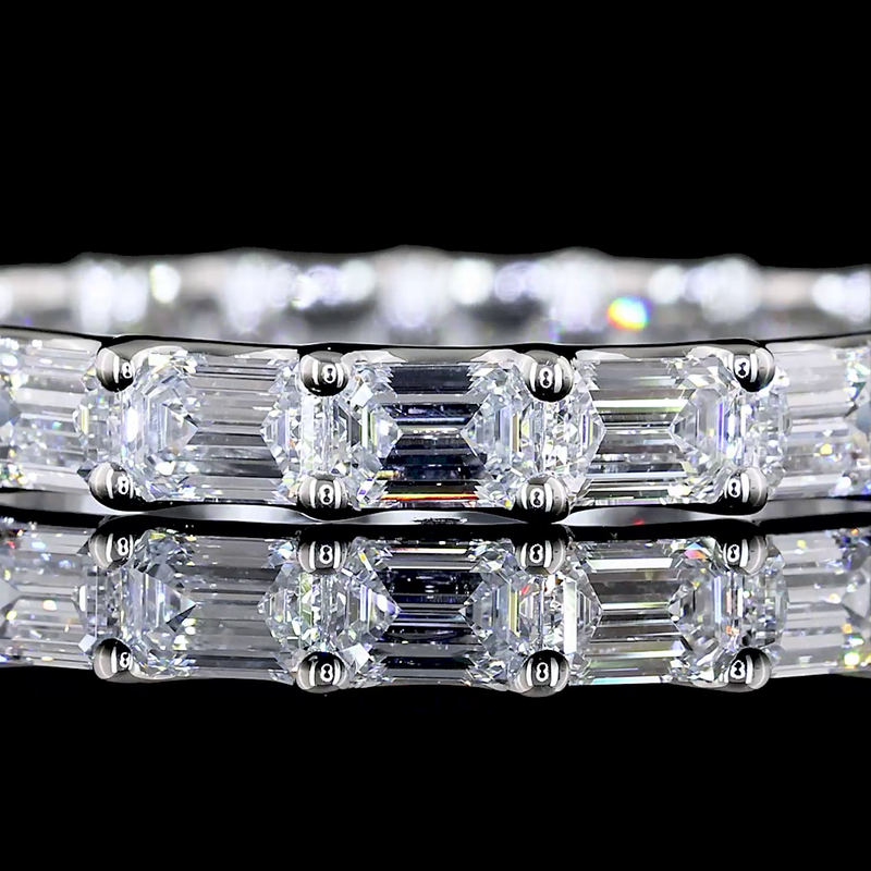 1-3/4ctw U Prong East West Emerald Eternity Band
