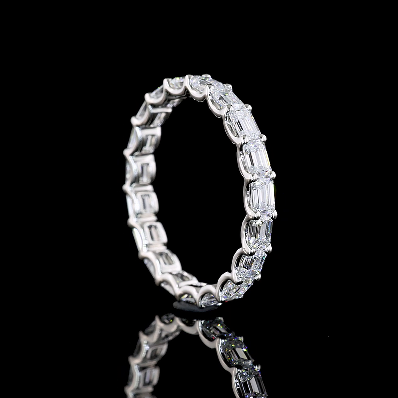 1-3/4ctw U Prong East West Emerald Eternity Band