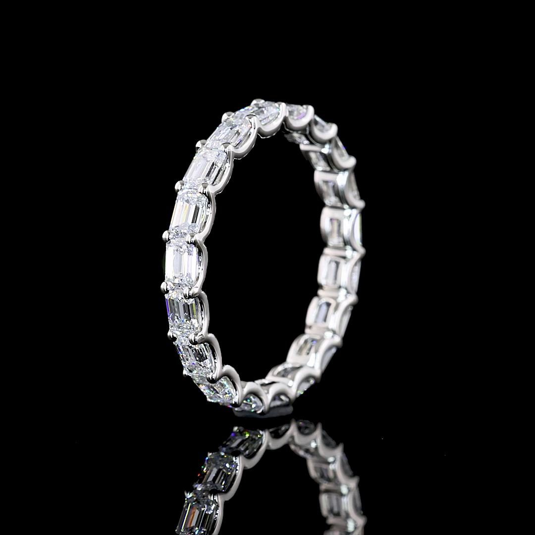 1-3/4ctw U Prong East West Emerald Eternity Band