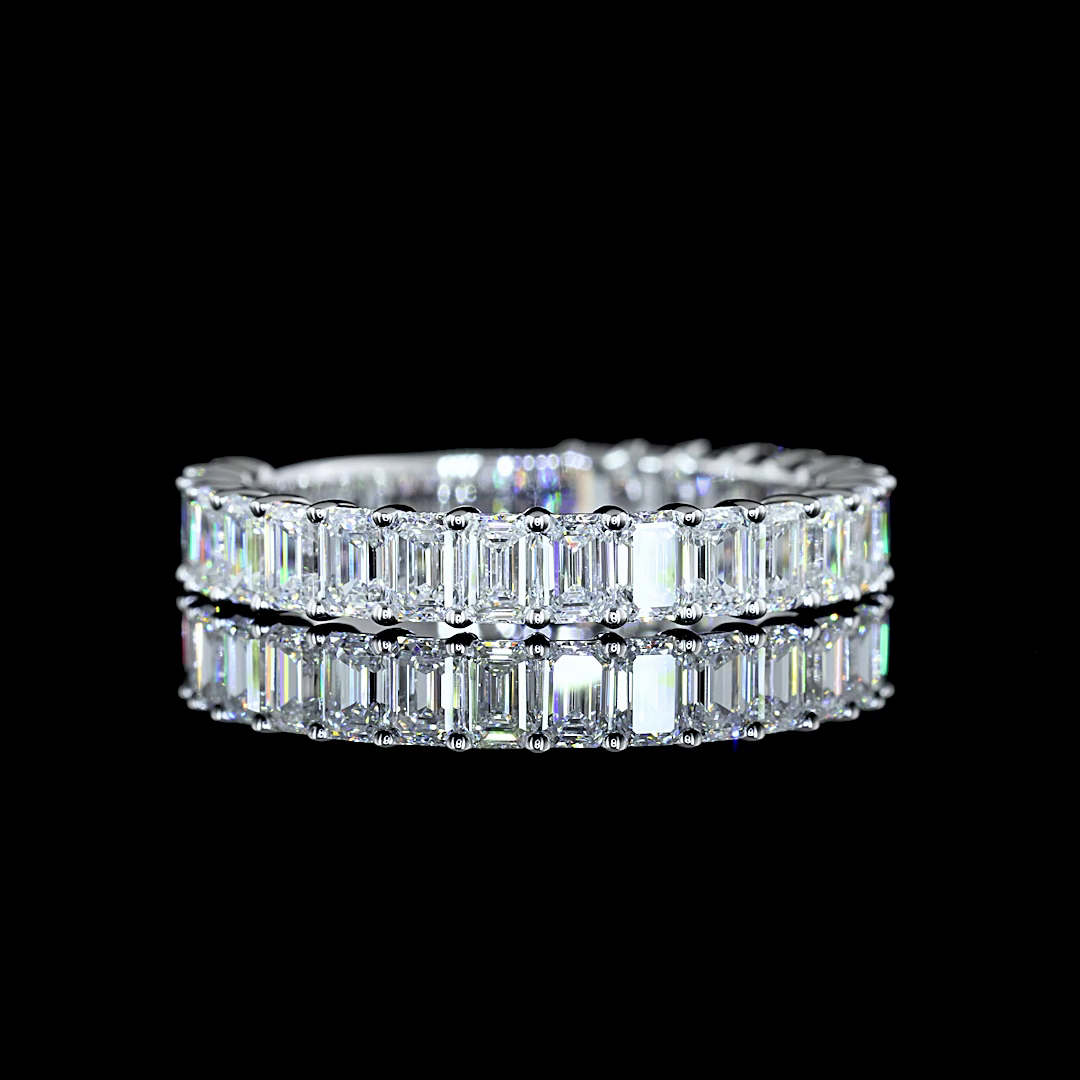 2ctw Emerald Prong Diamond 3/4 Eternity Band