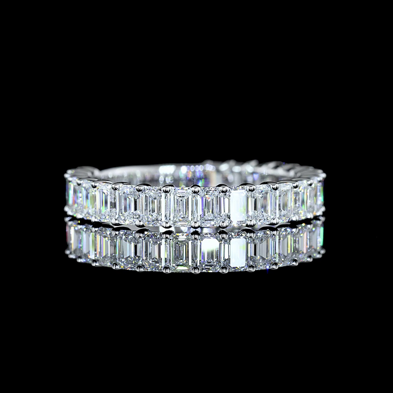 2ctw Emerald Prong Diamond 3/4 Eternity Band