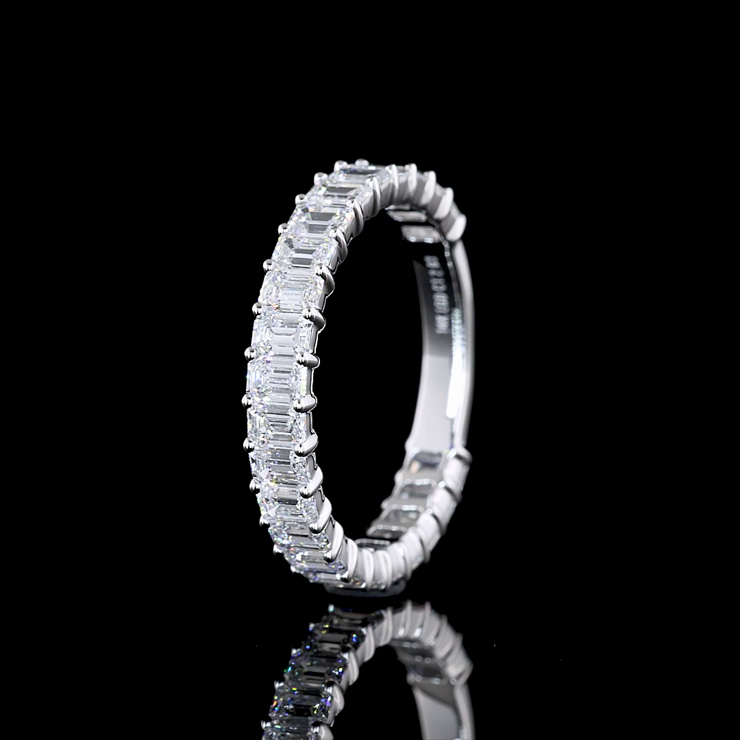 2ctw Emerald Prong Diamond 3/4 Eternity Band