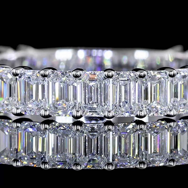 2ctw Emerald Prong Diamond 3/4 Eternity Band