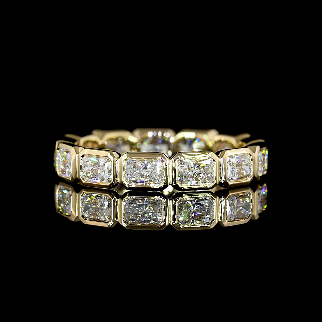 4ctw Bezel East West Radiant Eternity Band