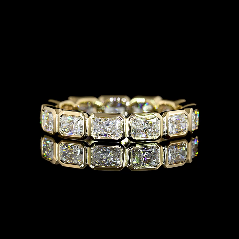 4ctw Bezel East West Radiant Eternity Band