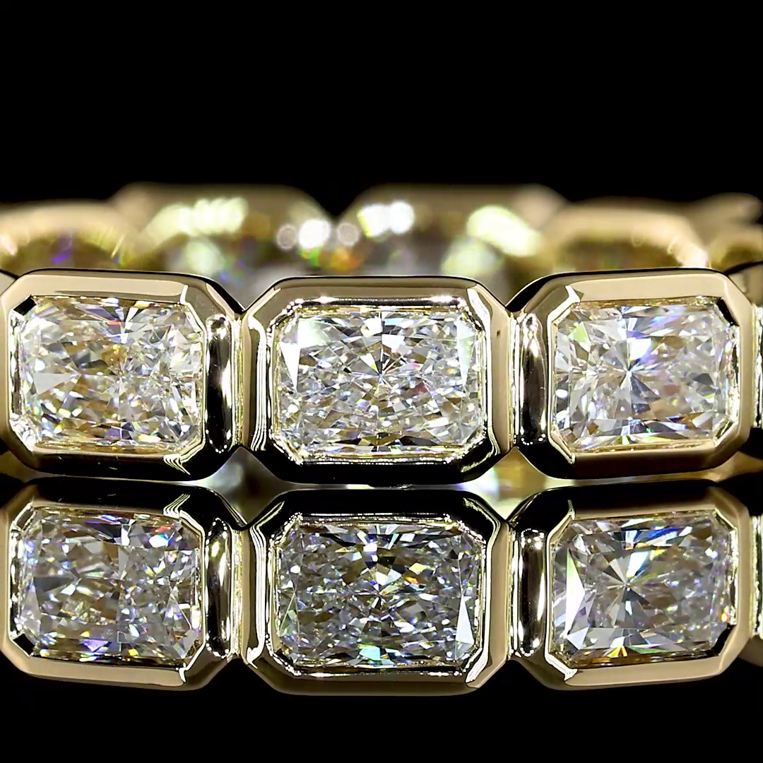 4ctw Bezel East West Radiant Eternity Band