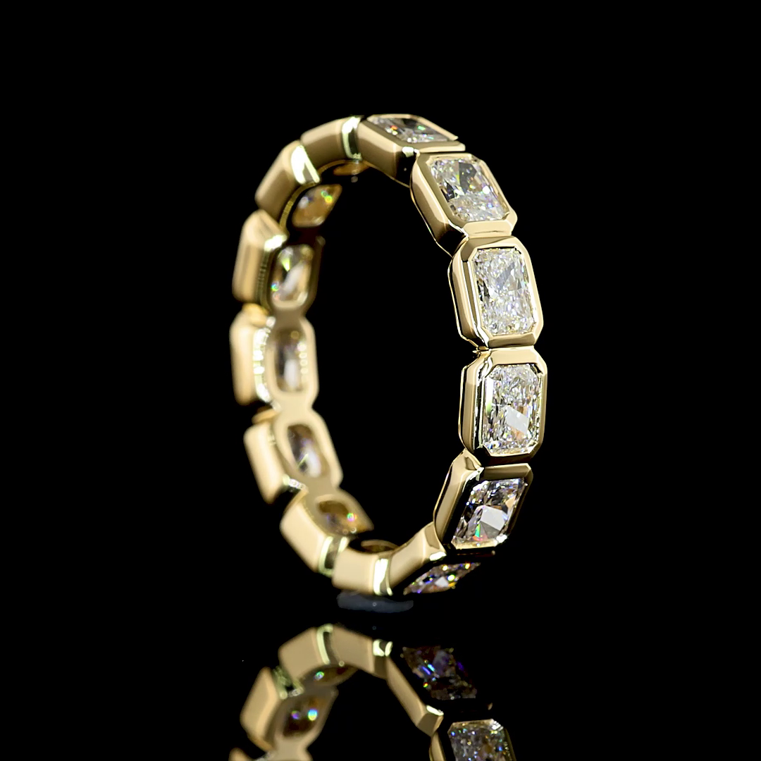 4ctw Bezel East West Radiant Eternity Band
