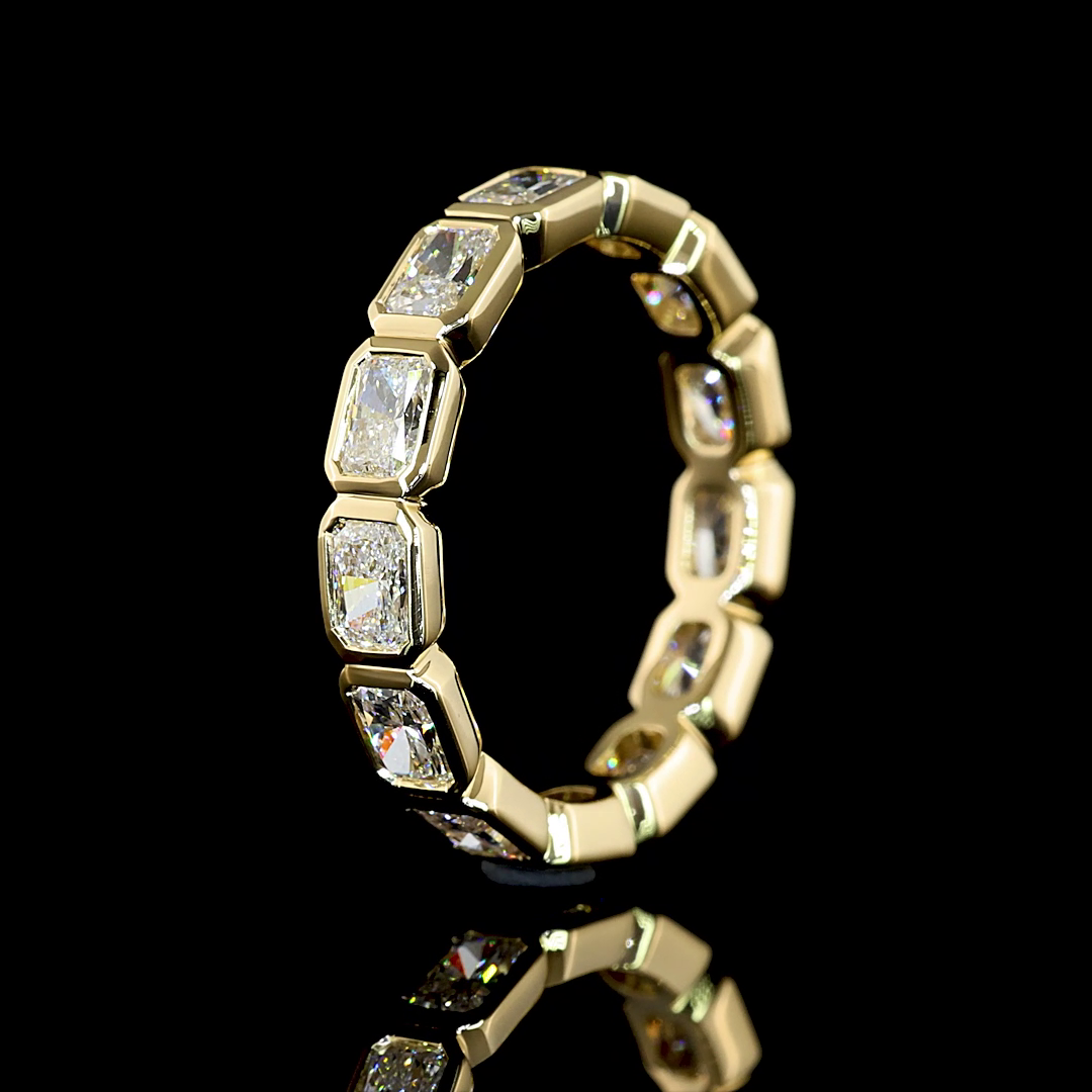 4ctw Bezel East West Radiant Eternity Band