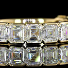 3ctw Asscher Half Bezel Diamond 3/4 Eternity Band