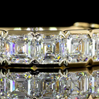 4ctw Asscher Half Bezel Diamond 3/4 Eternity Band