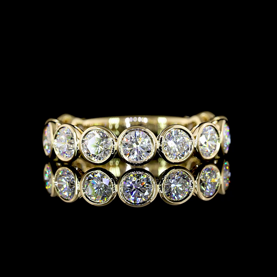 1-3/4ctw Bezel Round 3/4 Eternity Band