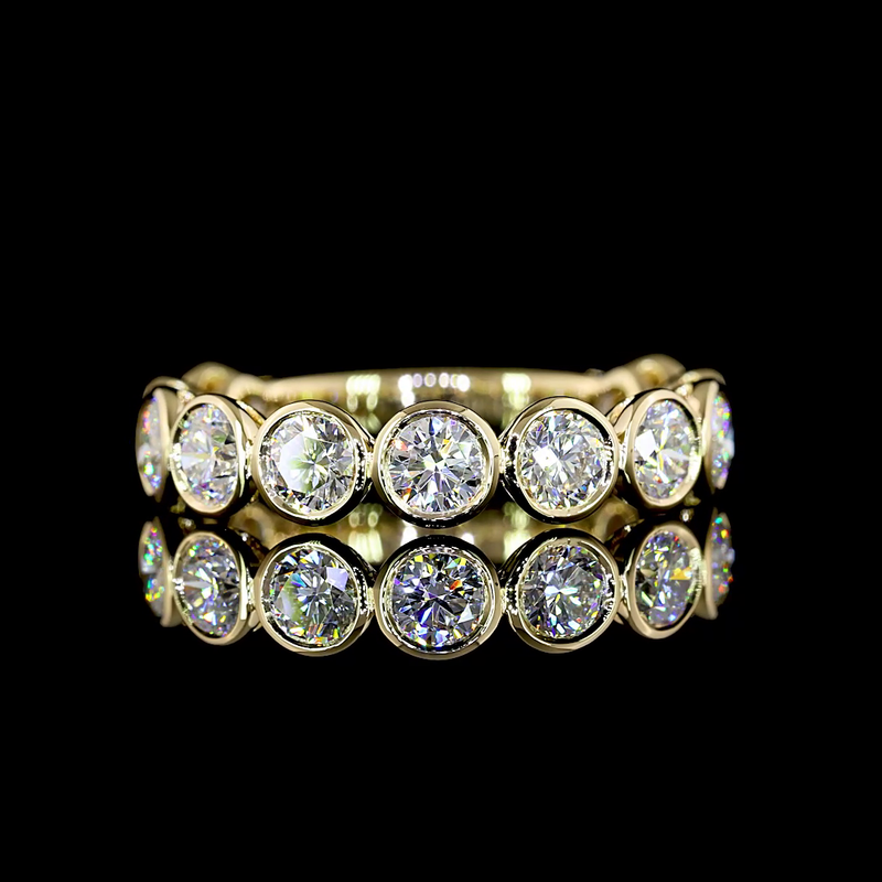 1-3/4ctw Bezel Round 3/4 Eternity Band