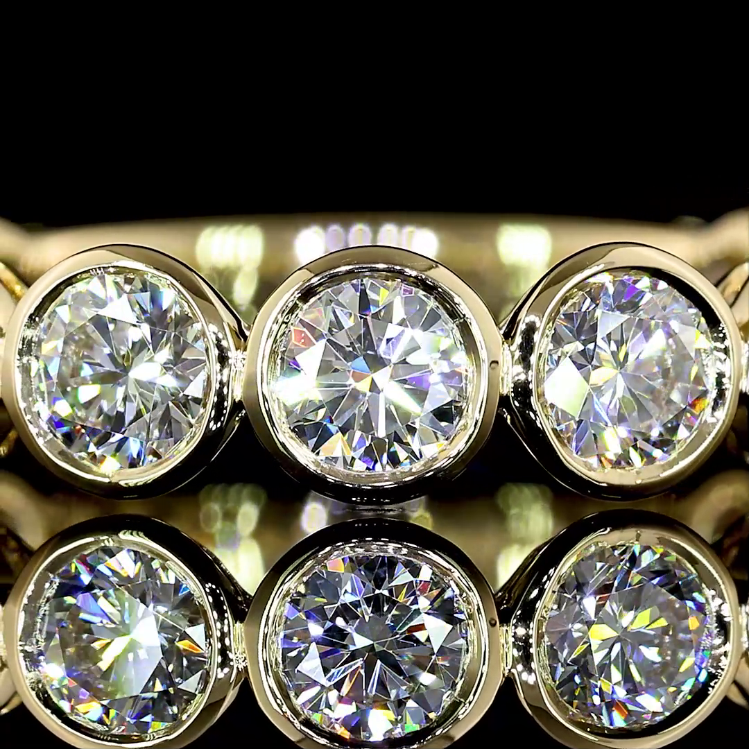 1-3/4ctw Bezel Round 3/4 Eternity Band