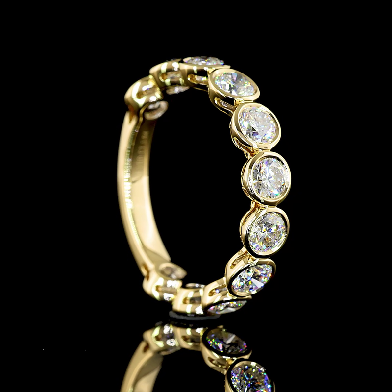 1-3/4ctw Bezel Round 3/4 Eternity Band