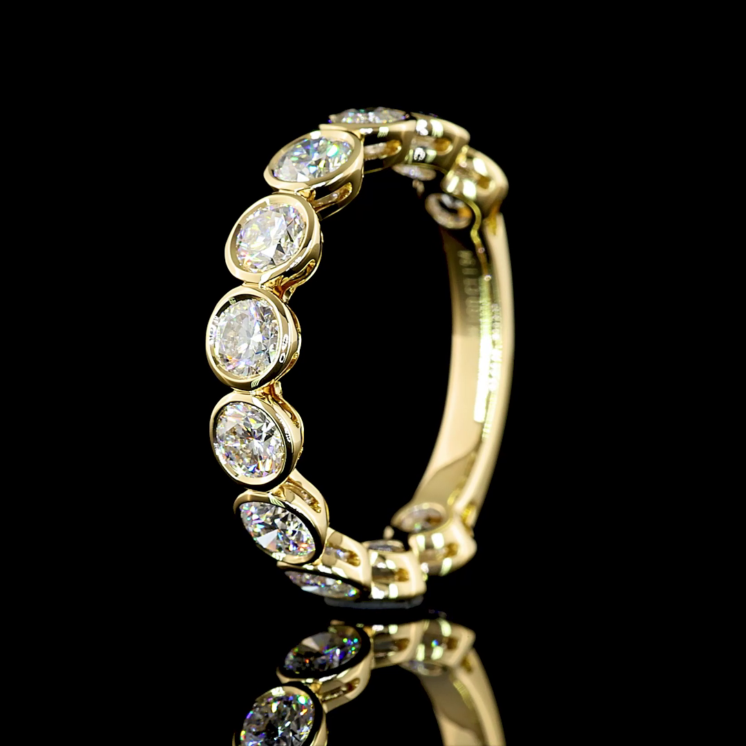 1-3/4ctw Bezel Round 3/4 Eternity Band