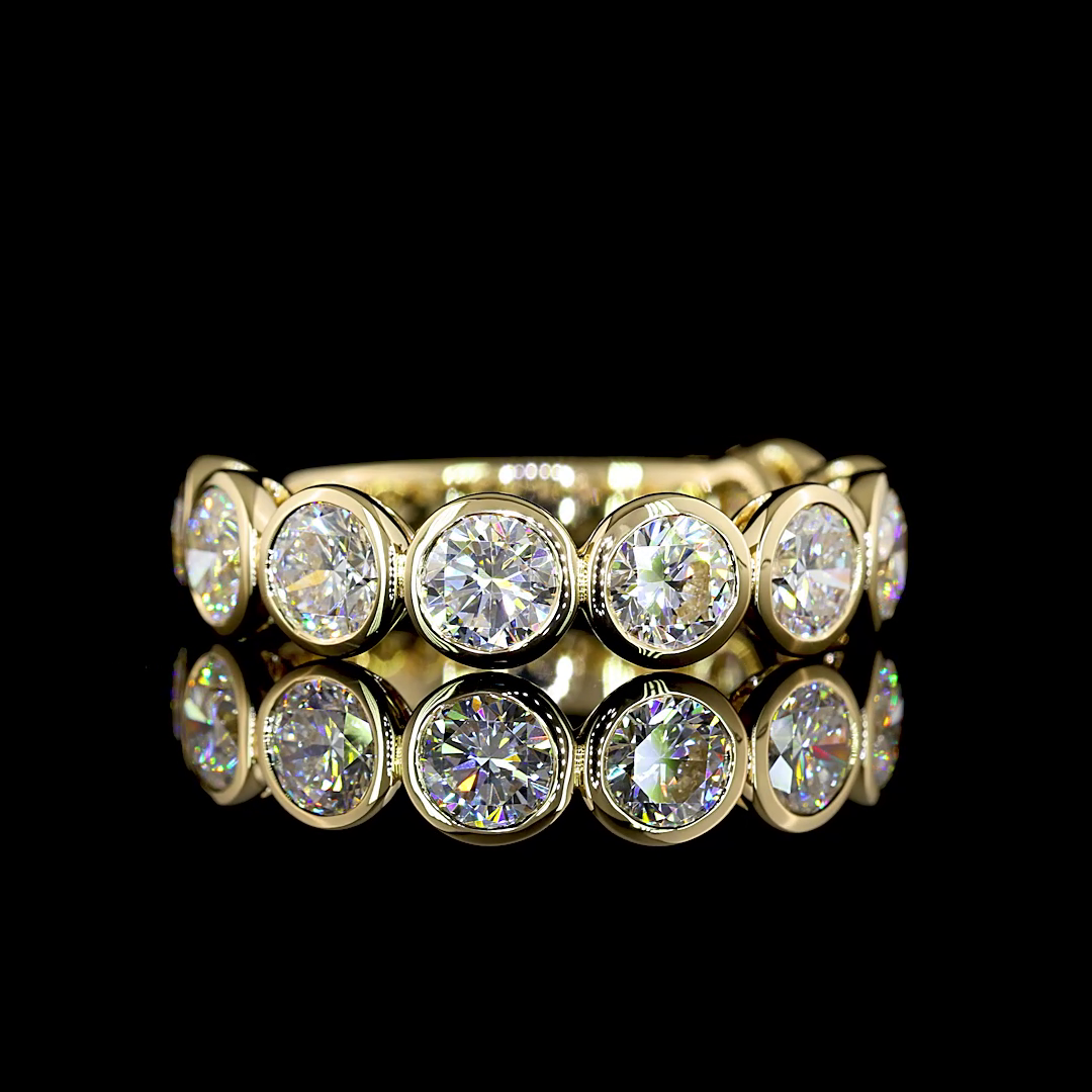 3ctw Round Bezel Diamond 3/4 Eternity Band