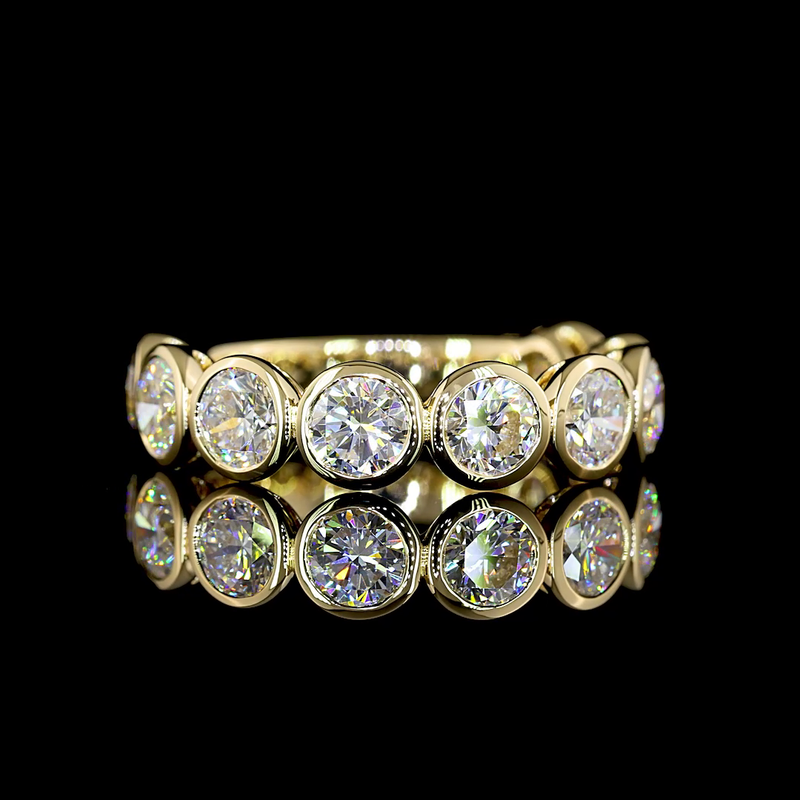 3ctw Round Bezel Diamond 3/4 Eternity Band