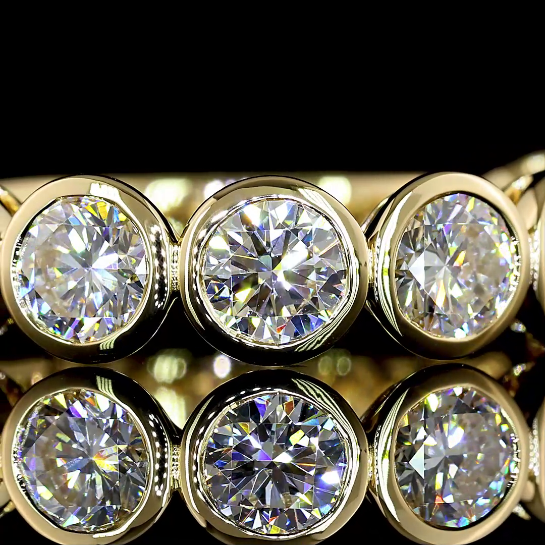 3ctw Round Bezel Diamond 3/4 Eternity Band