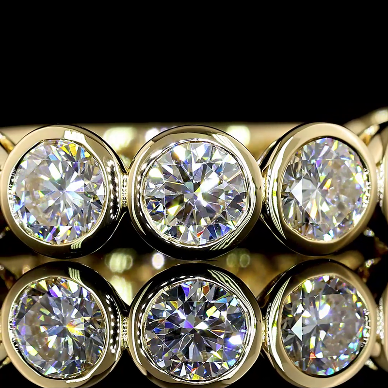 3ctw Round Bezel Diamond 3/4 Eternity Band