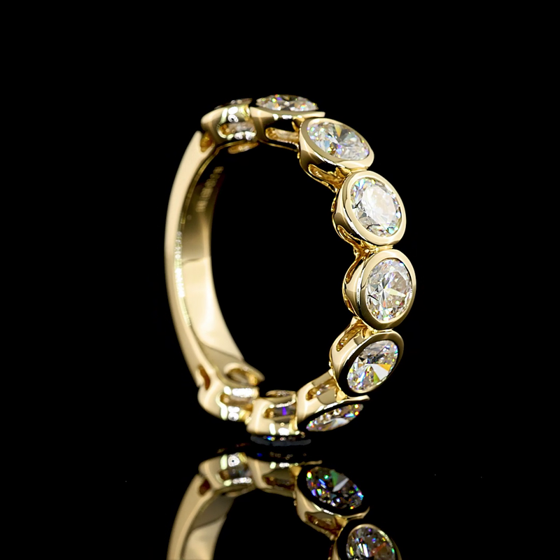 3ctw Round Bezel Diamond 3/4 Eternity Band