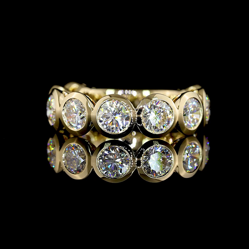 4ctw Round Bezel Diamond 3/4 Eternity Band