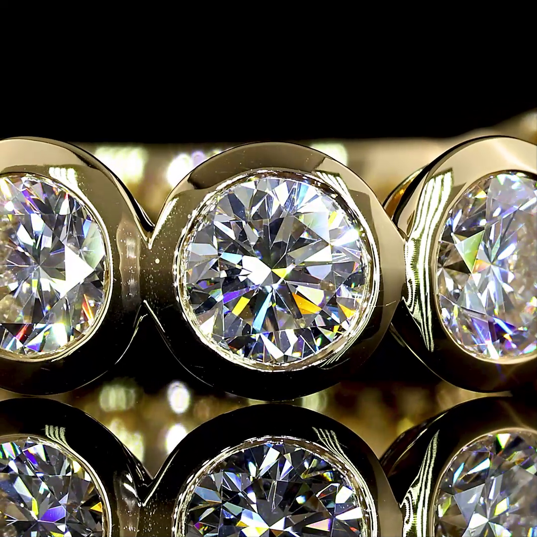 4ctw Round Bezel Diamond 3/4 Eternity Band