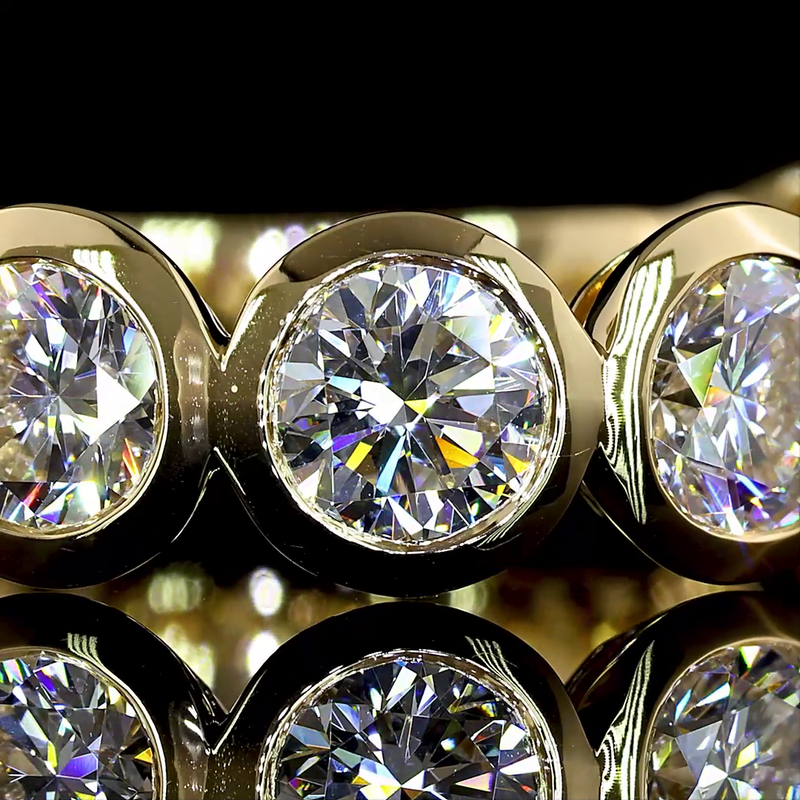 4ctw Round Bezel Diamond 3/4 Eternity Band