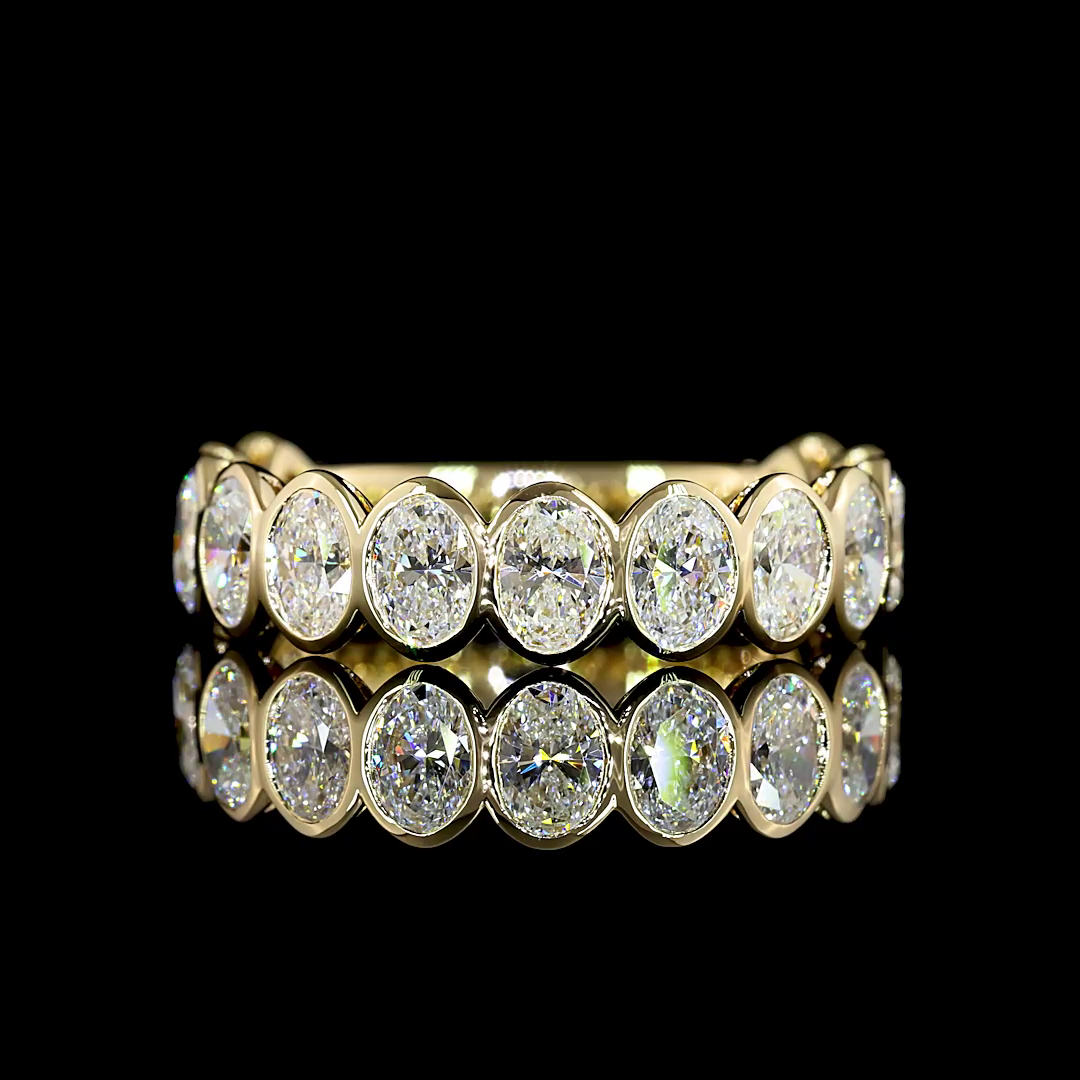 2ctw Oval Bezel Diamond 3/4 Eternity Band