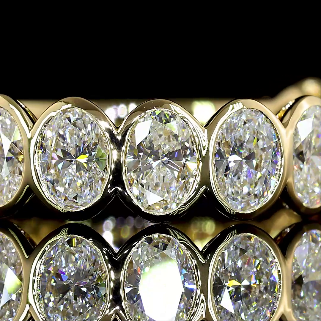 2ctw Oval Bezel Diamond 3/4 Eternity Band