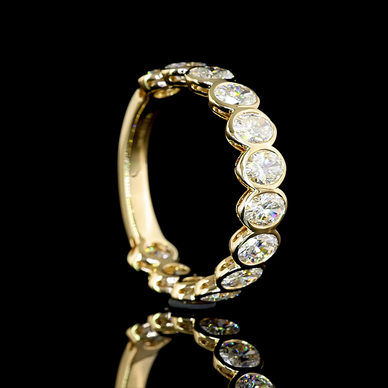 2ctw Oval Bezel Diamond 3/4 Eternity Band