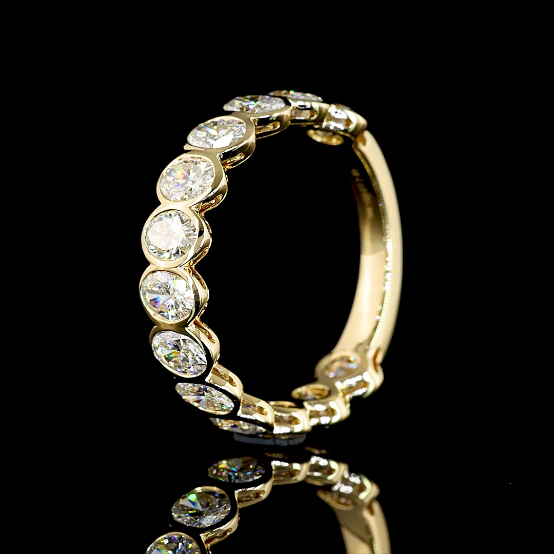 2ctw Oval Bezel Diamond 3/4 Eternity Band