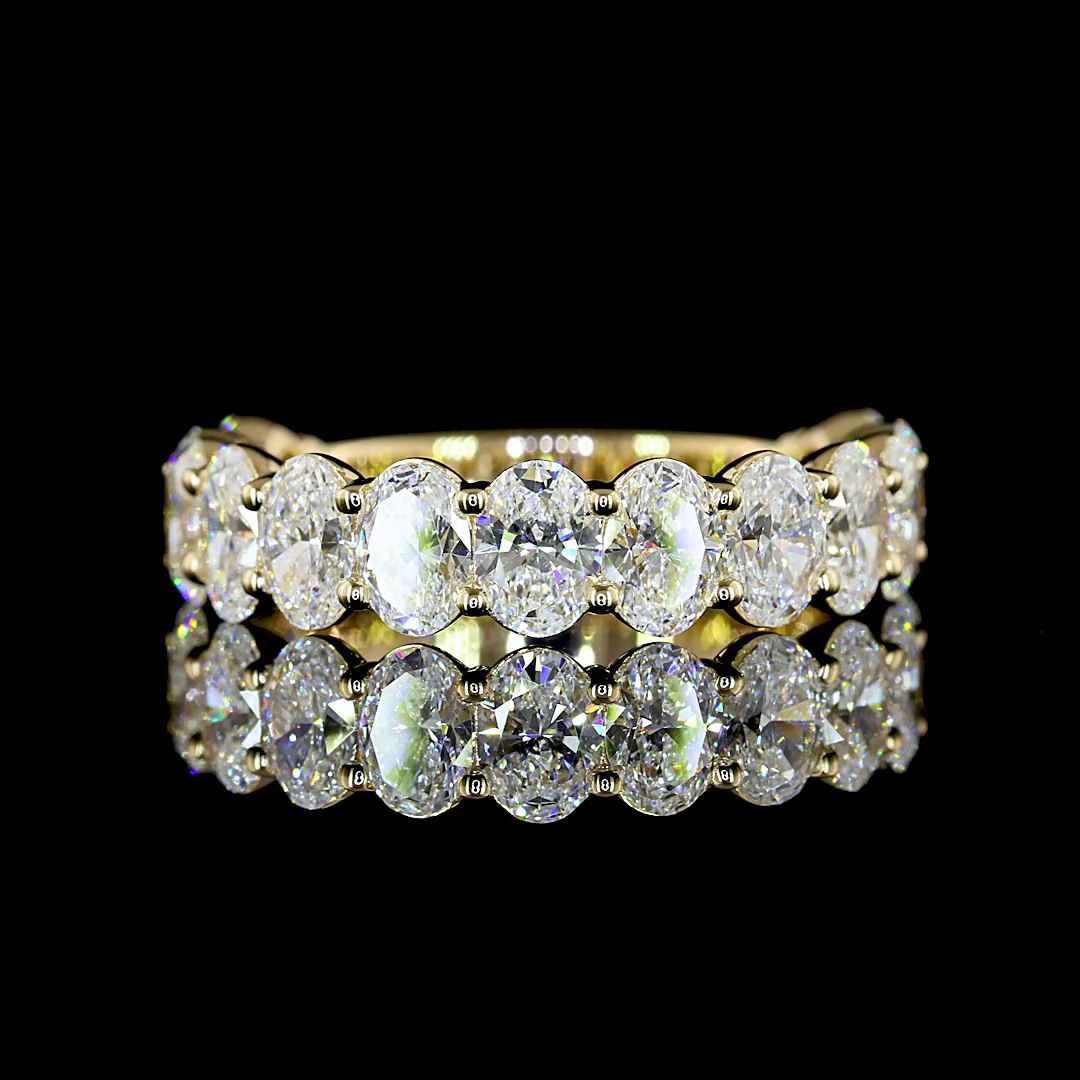 3ctw Oval Prong Diamond 3/4 Eternity Band