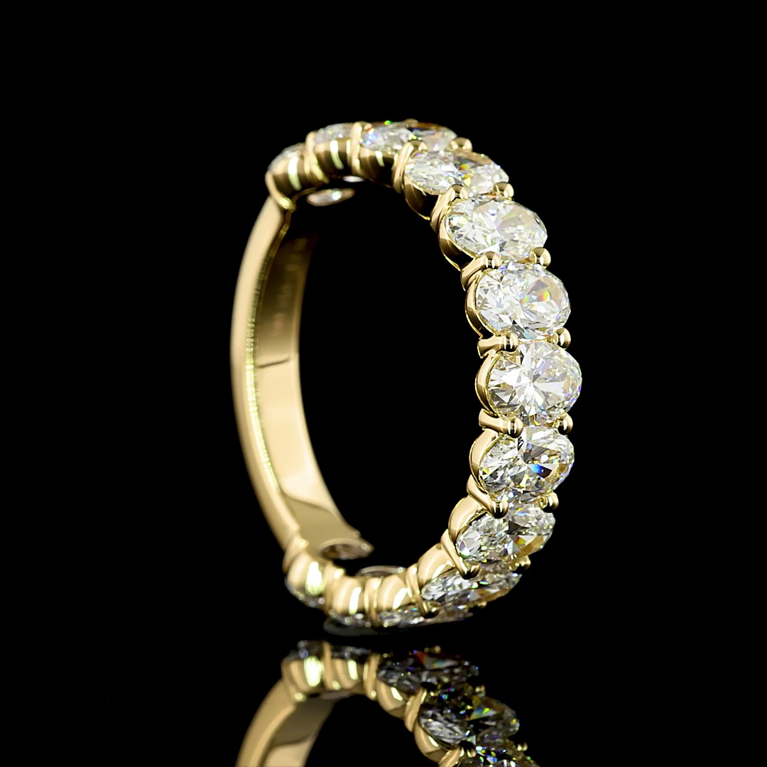 3ctw Oval Prong Diamond 3/4 Eternity Band