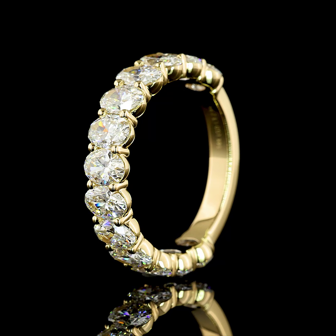 3ctw Oval Prong Diamond 3/4 Eternity Band