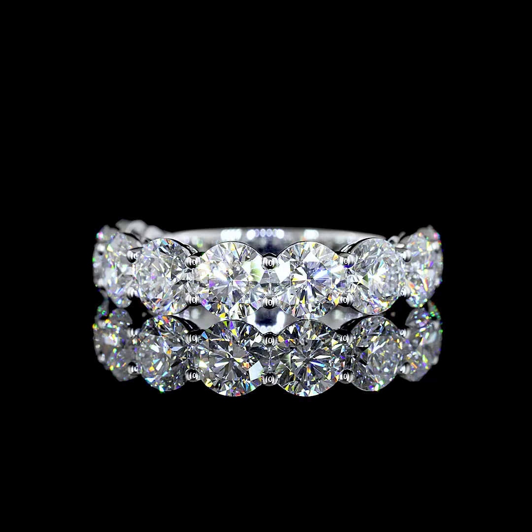 4ctw Round Prong Diamond Half Eternity Band