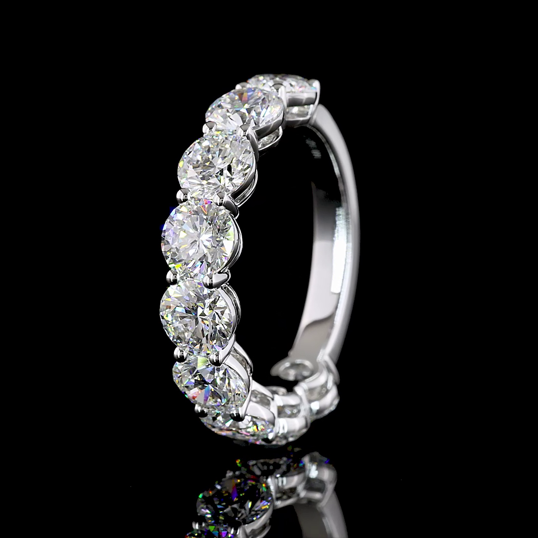 4ctw Round Prong Diamond Half Eternity Band