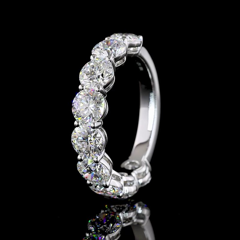 4ctw Round Prong Diamond Half Eternity Band