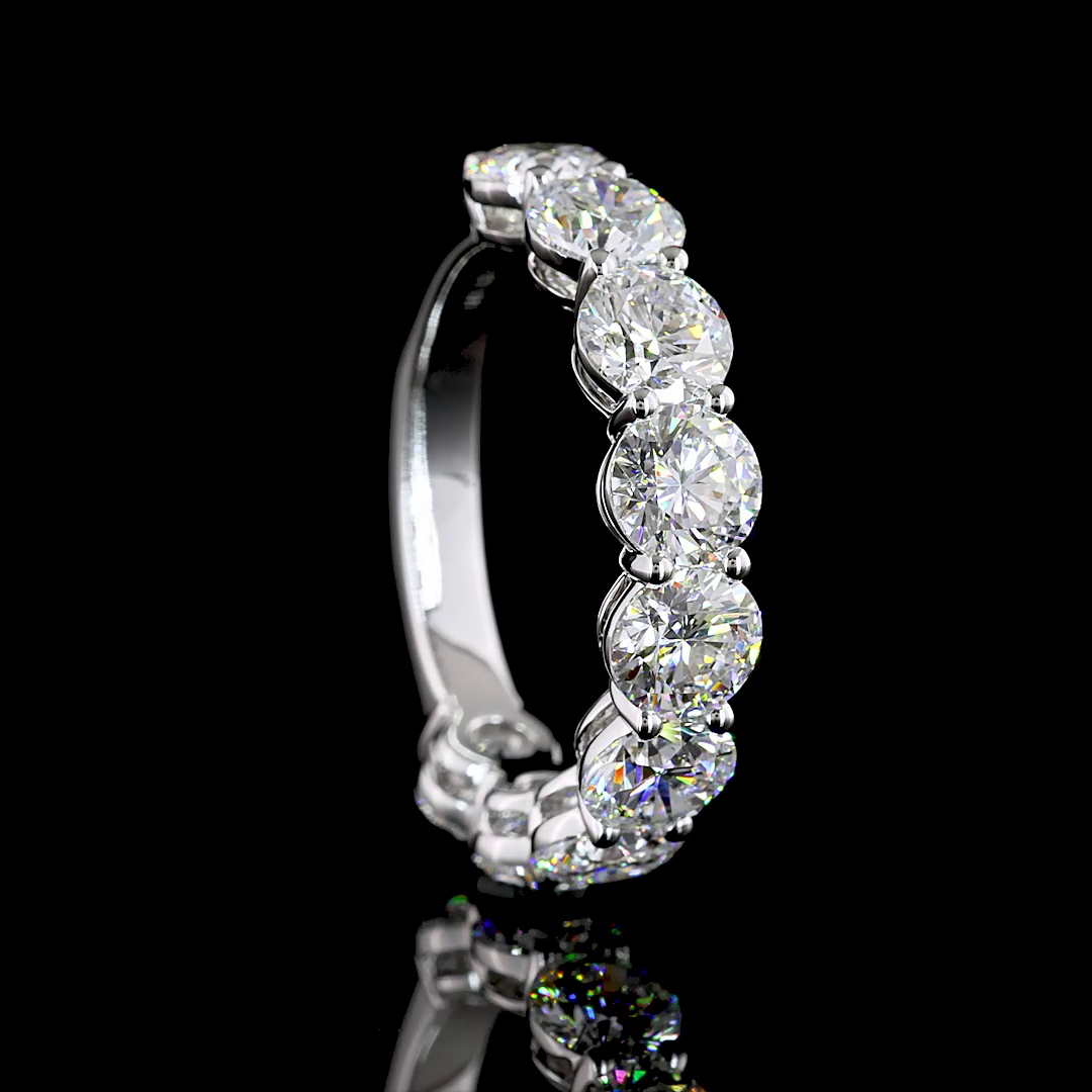 4ctw Round Prong Diamond Half Eternity Band
