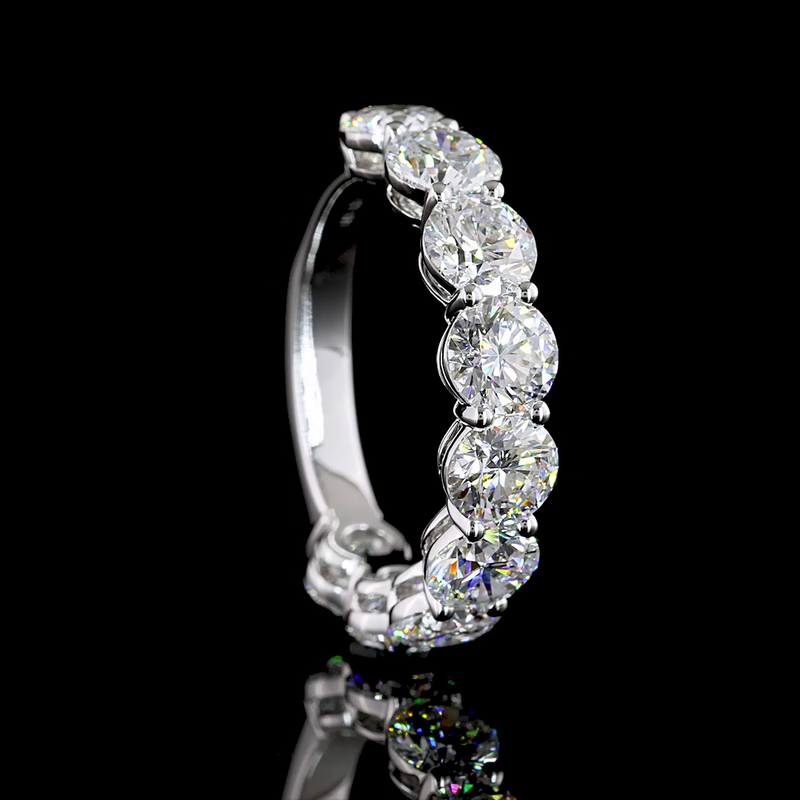 4ctw Round Prong Diamond Half Eternity Band