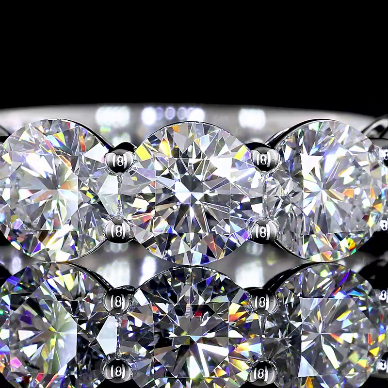 4ctw Round Prong Diamond Half Eternity Band
