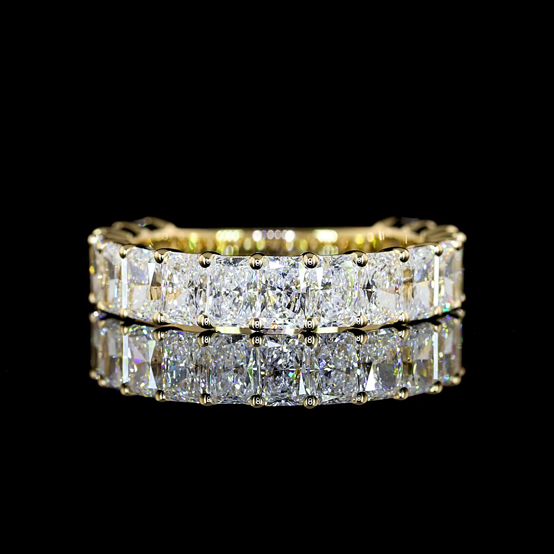 3ctw Radiant Prong Diamond 3/4 Eternity Band